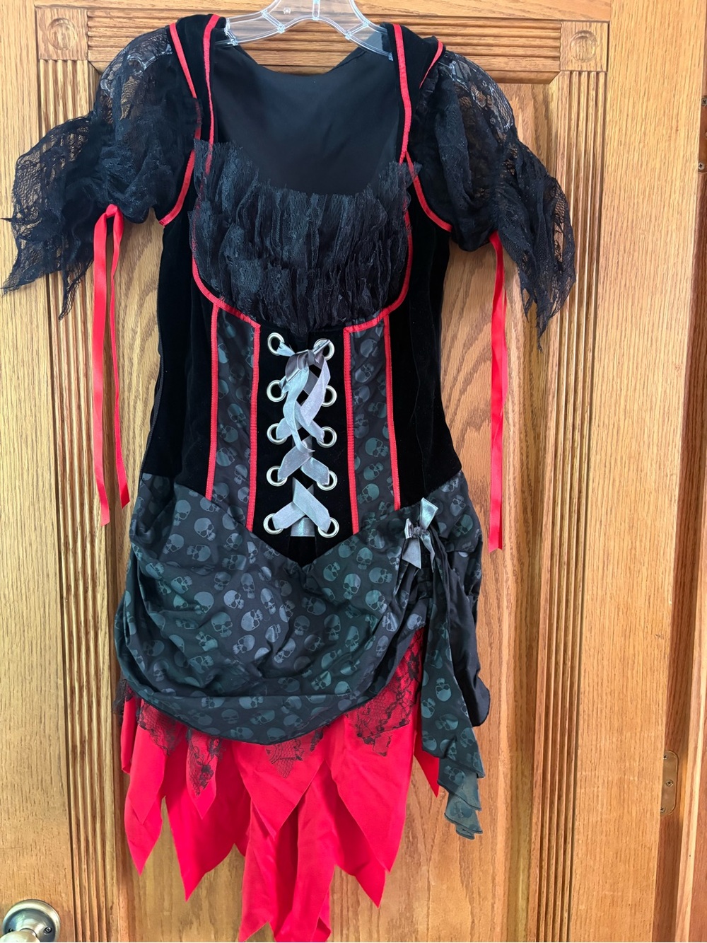Women’s Black and Red Pirate Costume Dress Size M